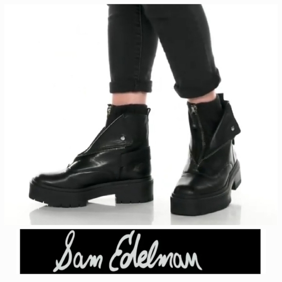 Sam Edelman Shoes - Edgy Sam Edelman Black Leather Chelsea Zippers Booties